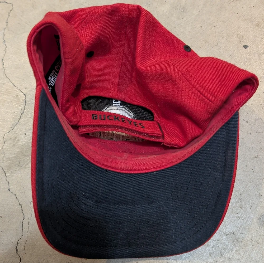 VTG Nike Team Ohio State Buckeyes Hat Red Strap Back Wool Red - Picture 5 of 6